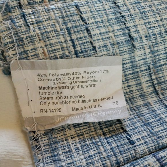 Vintage Accents Vtg Jc Penney Curtains 48w X 62l Tweed Print Pinch